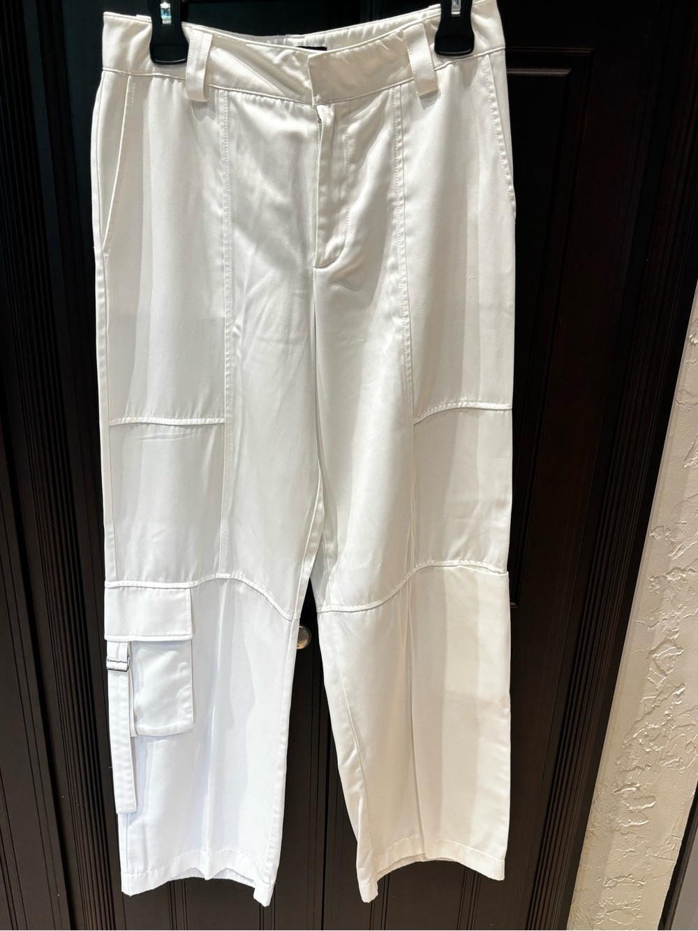 Zara White High Waisted Cargo Pant Sz small